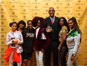 Dr. Adams Accepting HSSU Award